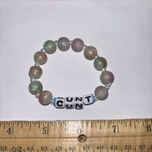Multicolor “C*nt” Bracelet Adult Humor Beaded Handmade Naughty Accessories